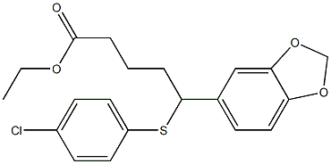 5-(1,3-Benzodioxol-5-yl)-5-(4-chlorophenylthio)valeric acid ethyl ester 结构式