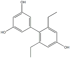 2',6'-Diethyl-1,1'-biphenyl-3,4',5-triol 结构式