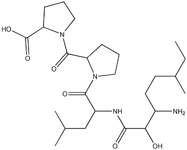 1-[1-[2-[(3-Amino-2-hydroxy-6-methyloctanoyl)amino]-4-methylvaleryl]pyrrolidin-2-ylcarbonyl]pyrrolidine-2-carboxylic acid 结构式