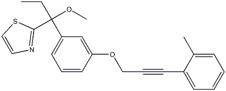 2-[1-Methoxy-1-[3-[3-(2-methylphenyl)-2-propynyloxy]phenyl]propyl]thiazole 结构式