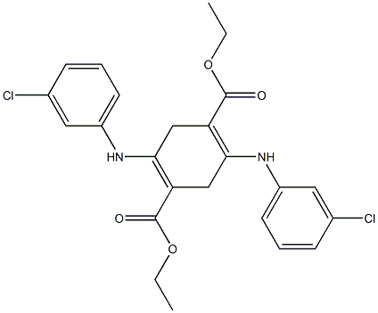 2,5-Bis(3-chloroanilino)-3,6-dihydroterephthalic acid diethyl ester 结构式