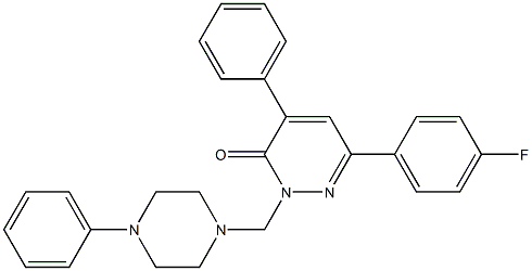 4-Phenyl-6-(4-fluorophenyl)-2-[(4-phenylpiperazino)methyl]pyridazin-3(2H)-one 结构式