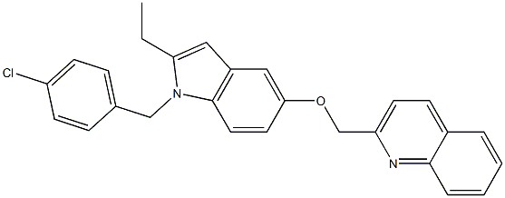 1-(4-Chlorobenzyl)-2-ethyl-5-[(quinolin-2-yl)methoxy]-1H-indole 结构式