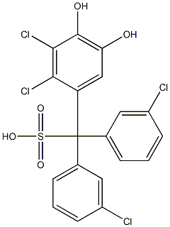 (2,3-Dichloro-4,5-dihydroxyphenyl)bis(3-chlorophenyl)methanesulfonic acid 结构式