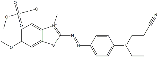 2-[p-(N-Ethyl-2-cyanoethylamino)phenylazo]-3-methyl-6-methoxybenzothiazolium methylsulfate 结构式