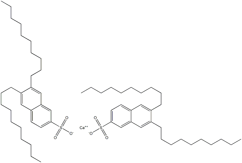 Bis(6,7-didecyl-2-naphthalenesulfonic acid)calcium salt 结构式