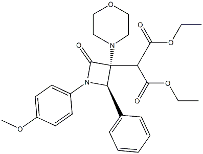 2-[(3R,4R)-3-Morpholino-1-(4-methoxyphenyl)-2-oxo-4-phenylazetidin-3-yl]malonic acid diethyl ester 结构式