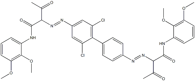4,4'-Bis[[1-(2,3-dimethoxyphenylamino)-1,3-dioxobutan-2-yl]azo]-2,6-dichloro-1,1'-biphenyl 结构式