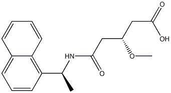 (3R)-4-[[(S)-1-(1-Naphtyl)ethyl]aminocarbonyl]-3-methoxybutyric acid 结构式