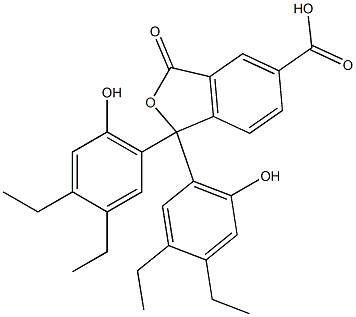 1,1-Bis(3,4-diethyl-6-hydroxyphenyl)-1,3-dihydro-3-oxoisobenzofuran-5-carboxylic acid 结构式
