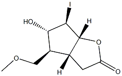 (1R,5R,6S,7S,8R)-7-Hydroxy-8-iodo-6-methoxymethyl-2-oxabicyclo[3.3.0]octan-3-one 结构式