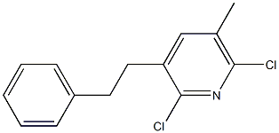 2,6-Dichloro-3-(2-phenylethyl)-5-methylpyridine 结构式