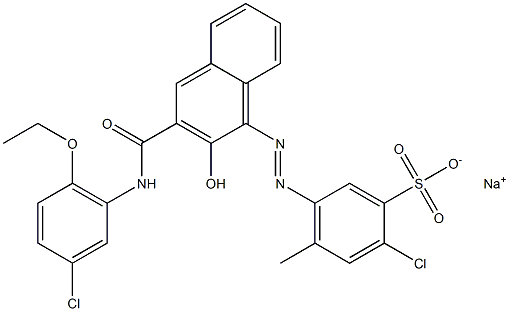 2-Chloro-4-methyl-5-[[3-[[(3-chloro-6-ethoxyphenyl)amino]carbonyl]-2-hydroxy-1-naphtyl]azo]benzenesulfonic acid sodium salt 结构式