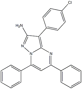 2-Amino-3-(4-chlorophenyl)-5,7-diphenylpyrazolo[1,5-a]pyrimidine 结构式