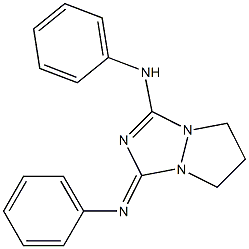 3-Phenylimino-N-phenyl-6,7-dihydro-3H,5H-pyrazolo[1,2-a][1,2,4]triazol-1-amine 结构式