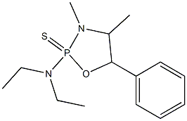 2-(Diethylamino)-3,4-dimethyl-5-phenyl-2,3,4,5-tetrahydro-1,3,2-oxazaphosphole 2-thione 结构式