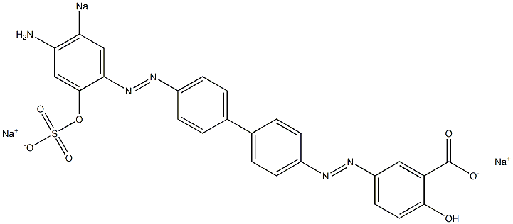 5-[[4'-[(4-Amino-2-hydroxy-5-sodiosulfophenyl)azo]-1,1'-biphenyl-4-yl]azo]-2-hydroxybenzoic acid sodium salt 结构式