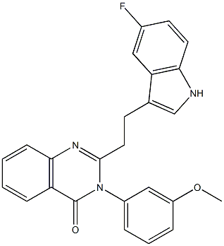 2-[2-(5-Fluoro-1H-indol-3-yl)ethyl]-3-(3-methoxyphenyl)quinazolin-4(3H)-one 结构式