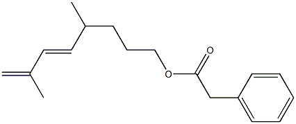 Phenylacetic acid 4,7-dimethyl-5,7-octadienyl ester 结构式