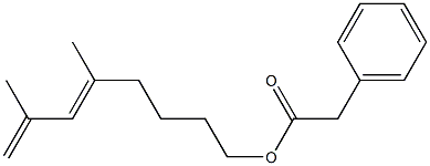 Phenylacetic acid 5,7-dimethyl-5,7-octadienyl ester 结构式