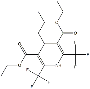 1,4-Dihydro-2,6-bis(trifluoromethyl)-4-propylpyridine-3,5-dicarboxylic acid diethyl ester 结构式