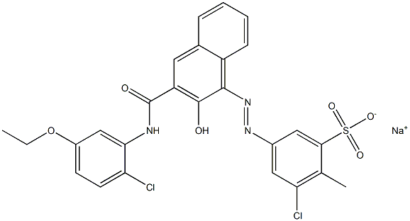 3-Chloro-2-methyl-5-[[3-[[(2-chloro-5-ethoxyphenyl)amino]carbonyl]-2-hydroxy-1-naphtyl]azo]benzenesulfonic acid sodium salt 结构式