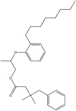 N,N-Dimethyl-N-benzyl-N-[[[2-(2-octylphenyloxy)propyl]oxycarbonyl]methyl]aminium 结构式