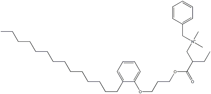 N,N-Dimethyl-N-benzyl-N-[2-[[3-(2-tetradecylphenyloxy)propyl]oxycarbonyl]butyl]aminium 结构式