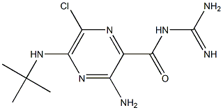 3-Amino-5-[(1,1-dimethylethyl)amino]-6-chloro-N-(aminoiminomethyl)-2-pyrazinecarboxamide 结构式