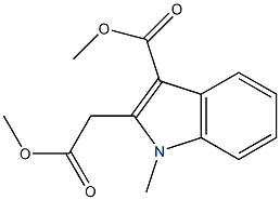 3-Methoxycarbonyl-1-methyl-1H-indole-2-acetic acid methyl ester 结构式