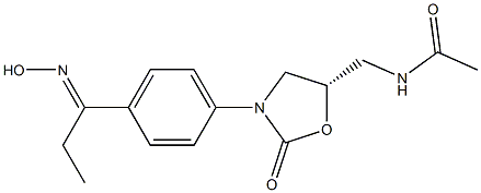(5S)-5-Acetylaminomethyl-3-[4-(1-hydroxyiminopropyl)phenyl]oxazolidin-2-one 结构式