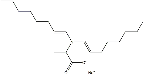 2-[Di(1-octenyl)amino]propanoic acid sodium salt 结构式