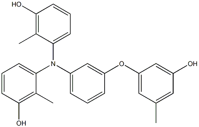 N,N-Bis(3-hydroxy-2-methylphenyl)-3-(3-hydroxy-5-methylphenoxy)benzenamine 结构式