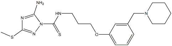 5-Amino-3-(methylthio)-N-[3-[3-(piperidinomethyl)phenoxy]propyl]-1H-1,2,4-triazole-1-carbothioamide 结构式