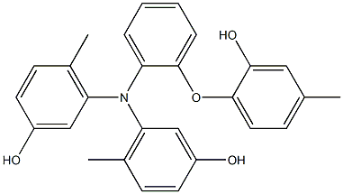 N,N-Bis(3-hydroxy-6-methylphenyl)-2-(2-hydroxy-4-methylphenoxy)benzenamine 结构式