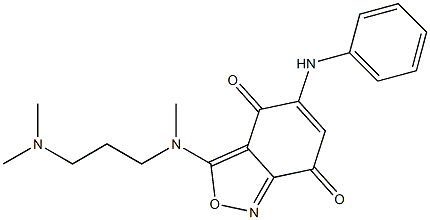 3-[N-(3-Dimethylaminopropyl)methylamino]-5-(phenylamino)-2,1-benzisoxazole-4,7-dione 结构式