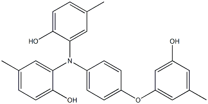 N,N-Bis(2-hydroxy-5-methylphenyl)-4-(3-hydroxy-5-methylphenoxy)benzenamine 结构式