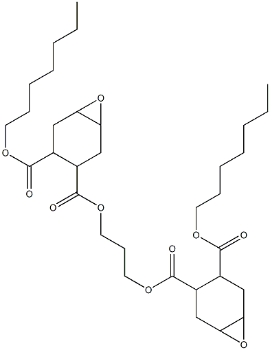 Bis[2-(heptyloxycarbonyl)-4,5-epoxy-1-cyclohexanecarboxylic acid]1,3-propanediyl ester 结构式