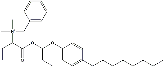 N,N-Dimethyl-N-benzyl-N-[1-[[1-(4-octylphenyloxy)propyl]oxycarbonyl]propyl]aminium 结构式