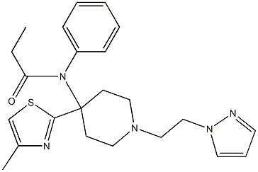 N-(Phenyl)-N-[1-[2-(1H-pyrazol-1-yl)ethyl]-4-(4-methylthiazol-2-yl)piperidin-4-yl]propanamide 结构式