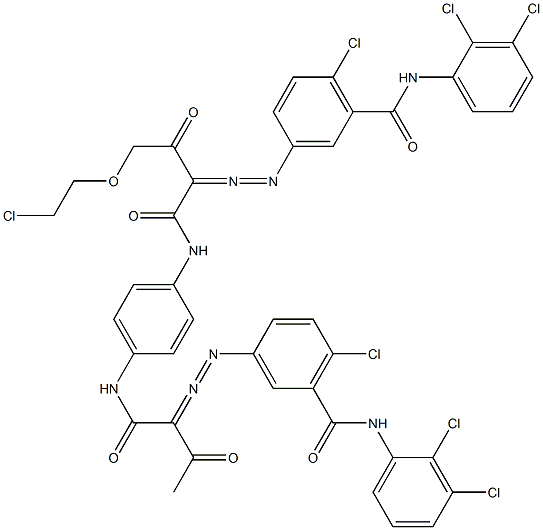 3,3'-[2-[(2-Chloroethyl)oxy]-1,4-phenylenebis[iminocarbonyl(acetylmethylene)azo]]bis[N-(2,3-dichlorophenyl)-6-chlorobenzamide] 结构式