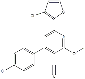 2-Methoxy-4-(4-chlorophenyl)-6-(3-chloro-2-thienyl)pyridine-3-carbonitrile 结构式