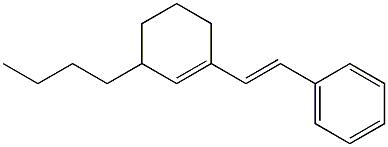 3-Butyl-1-[(Z)-2-phenylethenyl]-1-cyclohexene 结构式