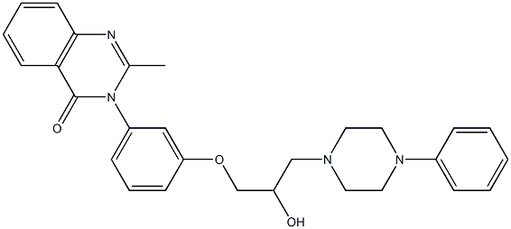 3-[3-[2-Hydroxy-3-(4-phenyl-1-piperazinyl)propoxy]phenyl]-2-methylquinazolin-4(3H)-one 结构式