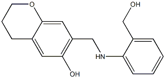 3,4-Dihydro-7-(2-hydroxymethylphenylaminomethyl)-2H-1-benzopyran-6-ol 结构式