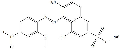 2-Amino-8-hydroxy-1-(2-methoxy-4-nitrophenylazo)-6-naphthalenesulfonic acid sodium salt 结构式