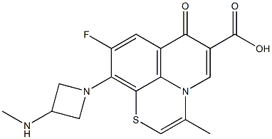 9-Fluoro-3-methyl-10-[3-(methylamino)azetidin-1-yl]-7-oxo-7H-pyrido[1,2,3-de]-1,4-benzothiazine-6-carboxylic acid 结构式