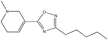 3-Pentyl-5-[(1,2,5,6-tetrahydro-1-methylpyridin)-3-yl]-1,2,4-oxadiazole 结构式