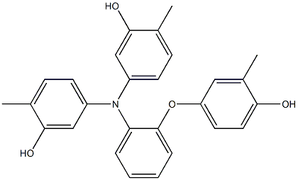 N,N-Bis(3-hydroxy-4-methylphenyl)-2-(4-hydroxy-3-methylphenoxy)benzenamine 结构式