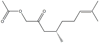 [S,(-)]-1-Acetyloxy-4,8-dimethyl-7-nonene-2-one 结构式